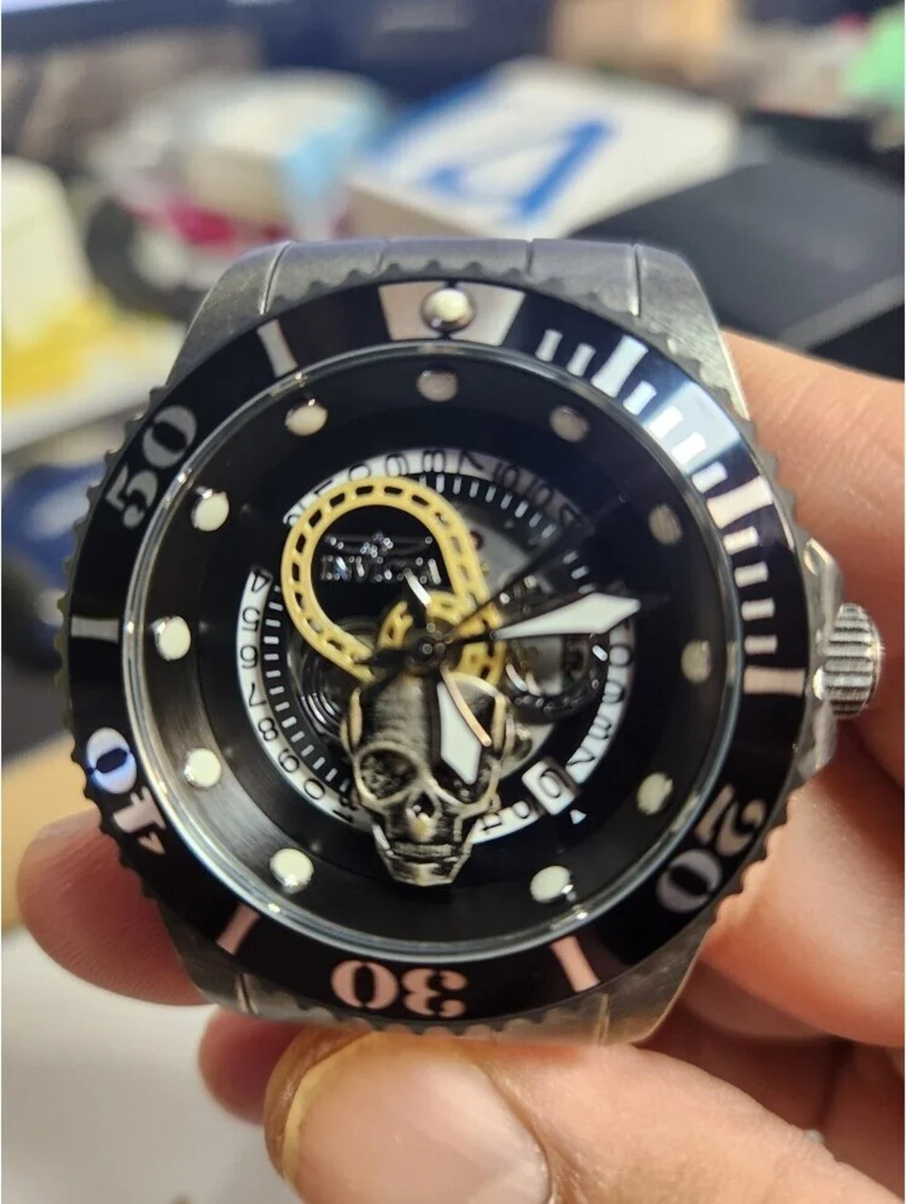 Invicta Pro Diver Men’s Automatic Watch Black Dial Steel 43mm, (46677)